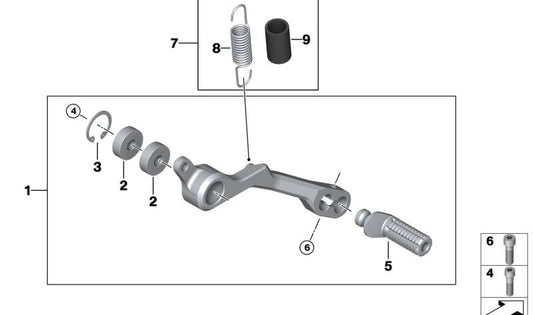 Pedal de freno OEM 35215A68086 para BMW Motorrad S 1000 RR (K67), M 1000 RR (K66). Original BMW Motorrad.