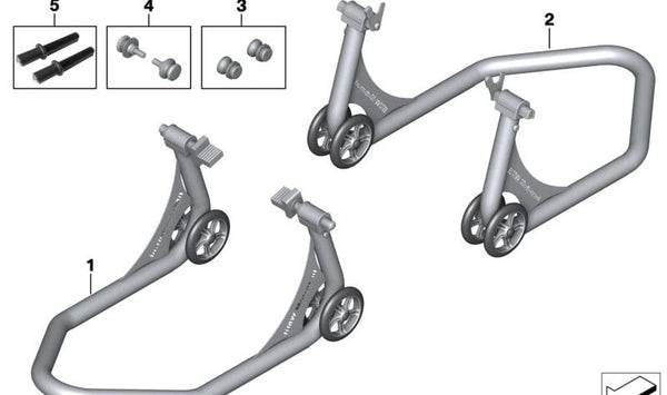 Juego de alojamiento del soporte de montaje HP OEM 77258560293 para motos BMW S 1000 RR (K46), S 1000 R (K47), S 1000 XR (K49) y HP4 (K42). Original BMW Motorrad.