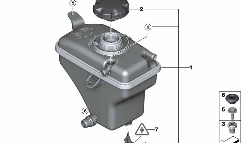 OEM expansion deposit 17112283500 for BMW E90, E92, E93 (M3). Compatible with Motor S65 models. Original BMW.