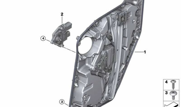 Portador de puerta trasera izquierda OEM 51357498153 para BMW X4 G02, X4 M F98, X4 G02 LCI, X4 M F98 LCI. Original BMW.