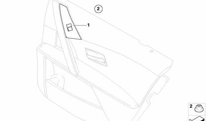 Interruttore posteriore Izquierdo OEM 61316951966 per BMW E60, E61. BMW originale.