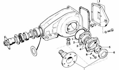 Tapa del cojinete trasero OEM 33111200066 para BMW 1502-2002tii, 3' E21, 1500-2000CS. Original BMW.