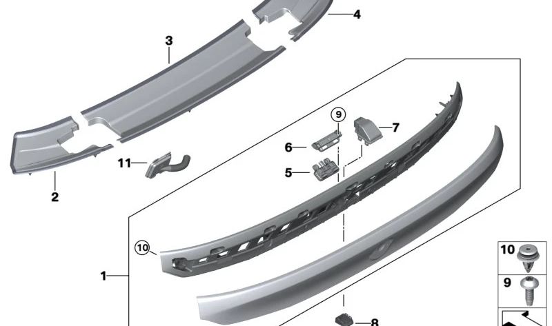 Tapa protectora de cámara marcha atrás OEM 51627483598 para BMW Serie 6 G32 (modelos 620d, 620d xDrive, 630d). Original BMW.