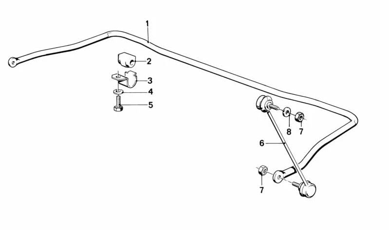 Front stabilizer for BMW E28, E24 (OEM 31352225420). Original BMW