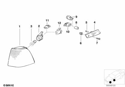 Luz intermitente derecha para BMW Serie 3 E36 (OEM 63138353278). Original BMW