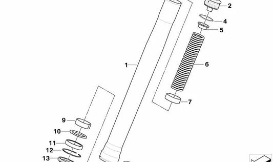 Tapa ajuste compresión suspensión derecha OEM 31427692154 para BMW Motorrad G 650 X (2006-2009), G 450 X (2008-2011), HP2 Enduro (2005-2007) y HP2 Megamoto (2007-2010). Original BMW Motorrad.