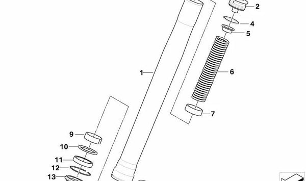 Muelle de presión OEM 31427721756 para moto BMW G 450 X (K16). Original BMW Motorrad.