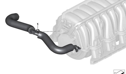 Tubo de ventilación OEM 11617540610 para BMW E60, E61, E63, E64, E65, E66, E70. Original BMW.