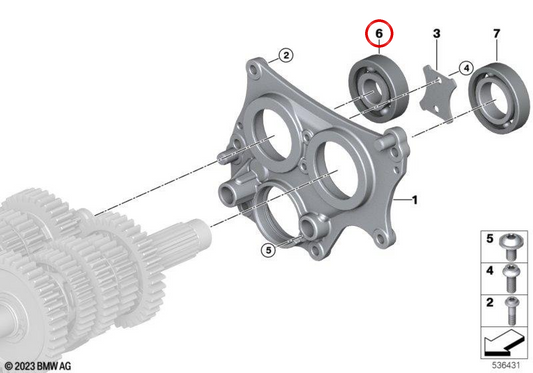 Roulement radial rigide OEM 23001542934 pour motos BMW R 1200 GS, R 1200 GS Adv., R 1200 RT, R 1200 R, R 1200 RS... et plus encore. BMW Motorrad d'origine.