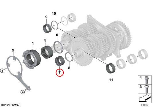 Nadellager 25x32x16 OEM 23001542936 für BMW R 1300 GS, R 1300 GS Adventure, R 1300 RT, R 1300 R und R 1300 RS Motorräder. Original BMW Motorrad