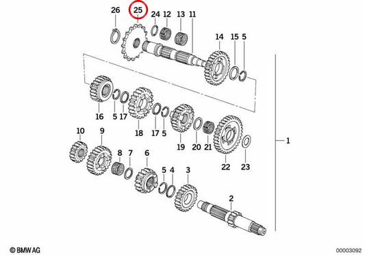 Pignon de chaîne arrière 16Z OEM 23002343191 pour BMW Motorrad F 650, F 650 ST, F 650 GS, F 650 GS Dakar. BMW Motorrad d'origine.