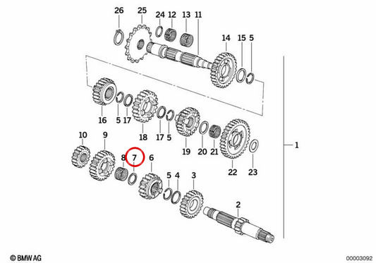 Arandela de tope OEM 23002343195 para motos BMW F 650, F 650 ST, F 650 CS, F 650 GS, G 650 X... y más. Original BMW Motorrad.