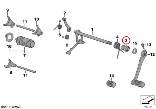 Douille d'écartement OEM 23002343207 pour motos BMW F 650, F 650 ST, F 650 GS, F 650 GS Dakar, F 650 CS, G 650 GS, G 650 X. BMW Motorrad d'origine