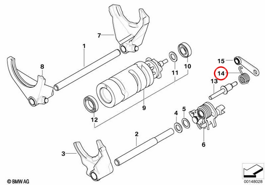 OEM torsion spring 23007681327 for BMW motorcycles R1200GS, R1200RT, R1200R, HP2 Enduro... and more. Original BMW Motorrad.