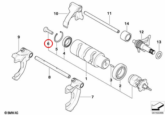 Torx screw OEM 23007683309 for BMW K1200S, K1300S, K1200R, K1300R, K1200GT, K1300GT motorcycles. Original BMW Motorrad.