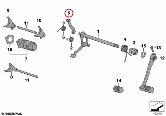 OEM -Hebel 23007700186 für BMW G 650 GS Motorcycles, G 650 GS Sertão, G 650 X. Originaler BMW Motorrad.