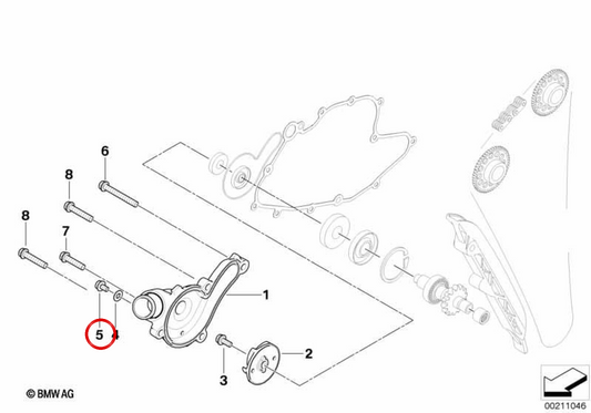 Vite esagonale M5x8 OEM 23007714712 per moto BMW G 450 X. Originale BMW Motorrad
