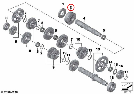 Cuscinetto radiale rigido OEM 23007715123 per moto BMW F 700 GS, F 800 GT, F 800 S, F 800 ST, F 800 GS... e altro ancora. BMW Motorrad originale.