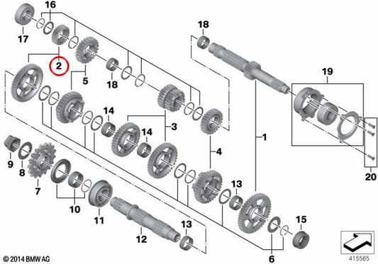 2. Gang Ritzelsatz OEM 23008394007 für BMW Motorrad M 1000 R, M 1000 RR, HP4, S 1000 RR... und mehr. Original BMW Motorrad.