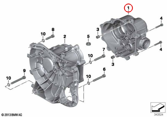 Copri carter nero OEM 23008563015 per moto BMW R nineT, R 1200 GS, R 1200 R, R nineT Pure... e altro ancora. BMW Motorrad originale.