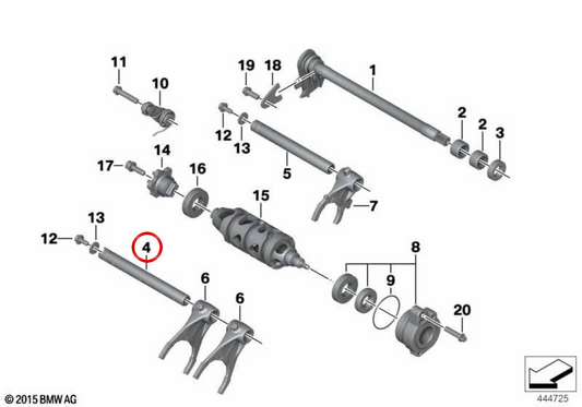 Rail de commande OEM 23008569933 pour motos BMW S 1000 RR, M 1000 R, S 1000 XR... et plus. BMW Motorrad d'origine.