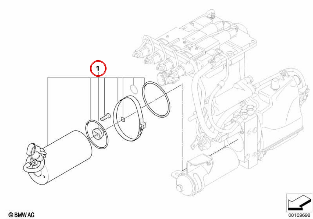 Kit de motor elétrico OEM 23017841032 para BMW E60, E61, E63, E64. BMW genuíno.