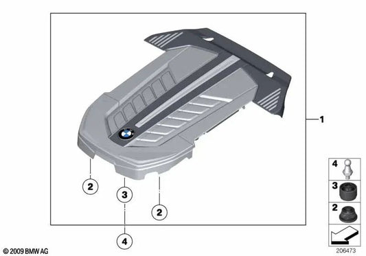 Acoustic Protection Hood for BMW 7 Series F01, F02 (OEM 13717566413). Original BMW.