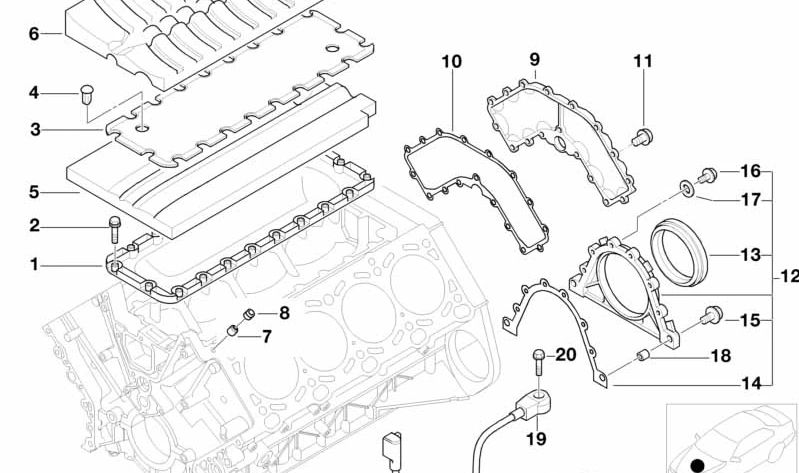 Sensor de detonación OEM 12141741648 para BMW E39, E38, E31. Original BMW.