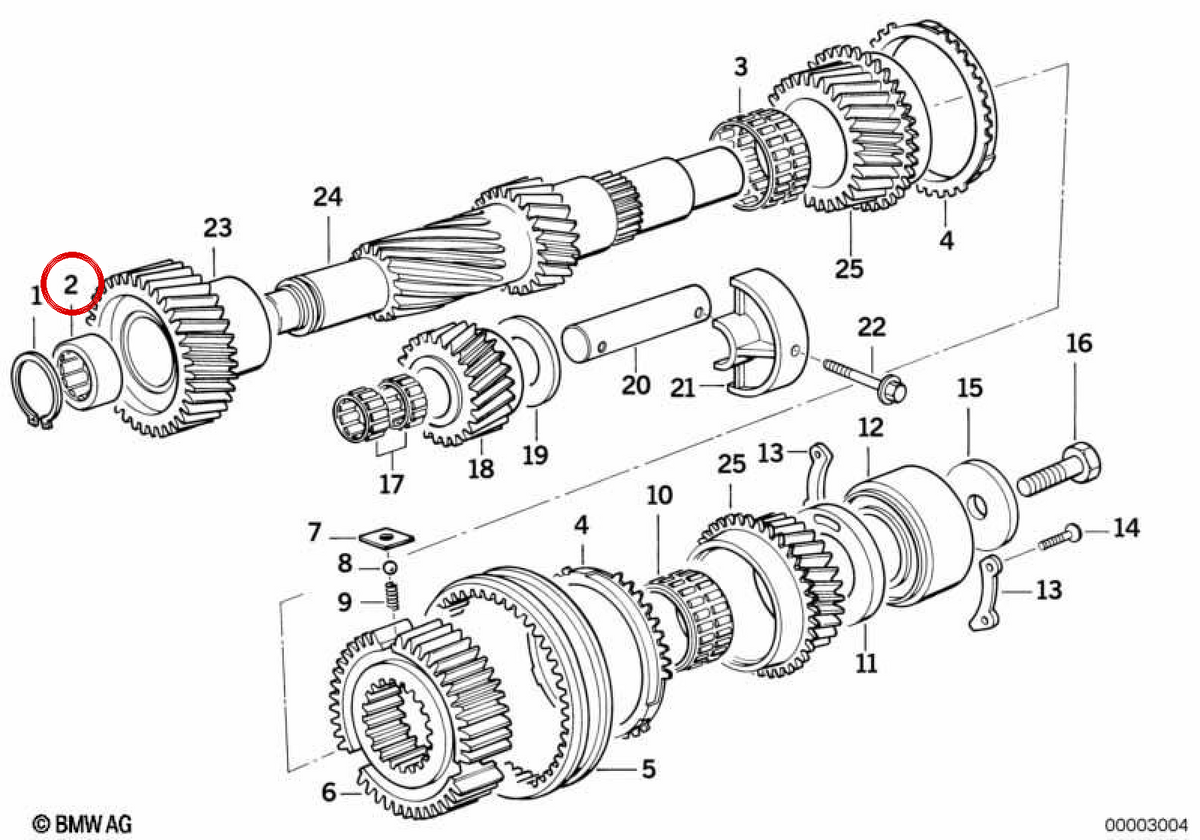Gearbox Rolling OEM 23111224821 pour BMW E36, E46, E34, E39, E32, E38, Z3. BMW d'origine.