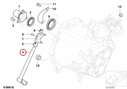 Árbol de desembrague OEM 23117509742 para MINI One R50, Cooper S R53 y Cabrio R52. Original MINI