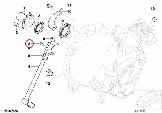 Parafuso sextavado M8x28 OEM 23117572702 para MINI R50, R52 Cabrio e R53. Original MINI