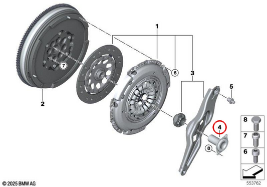 OEM -Selektorstabführer 23117589987 für BMW (Kompatible Modelle: E81, E82, E87, E88, F20, F21, F22, F23, E90, E91, F30, F31, F34, F35, F32, F33, F36, E84). Original BMW.