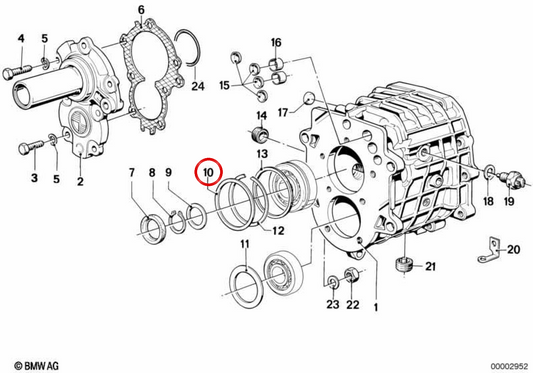 Separatore di trasmissione OEM 23121200438 per BMW E21, E30, E12, E28, E24, E23. BMW originale.