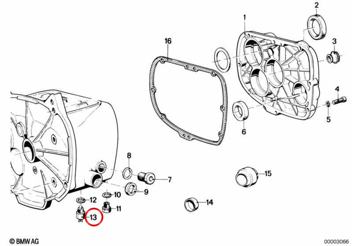 Reverse / Point Light Switch OEM 23141352153 for BMW E21, E30, E12, E28, R50. Original BMW.