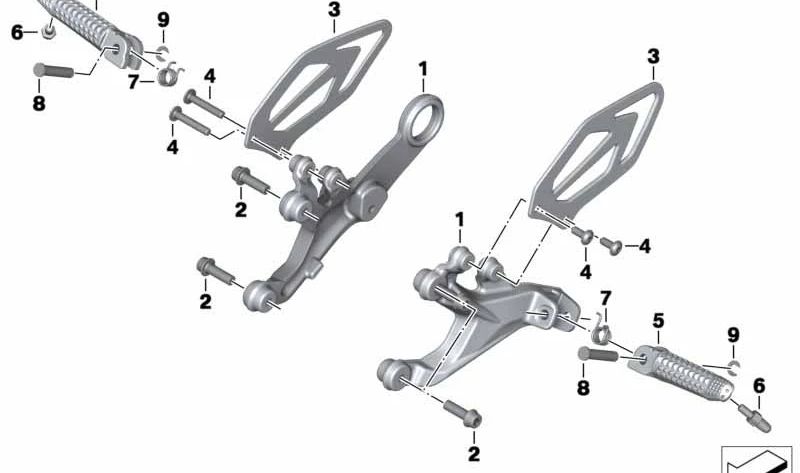 Protección de talón derecho OEM 46718536862 para motos BMW S 1000 RR (K46). Original BMW Motorrad.