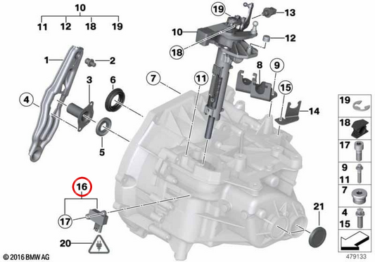OEM Neutral Position Sensor 23147601993 for MINI R56, R55 Clubman, R57 Cabrio, R58 Coupé, R59 Roadster, R60 Countryman, R61 Paceman. Original MINI