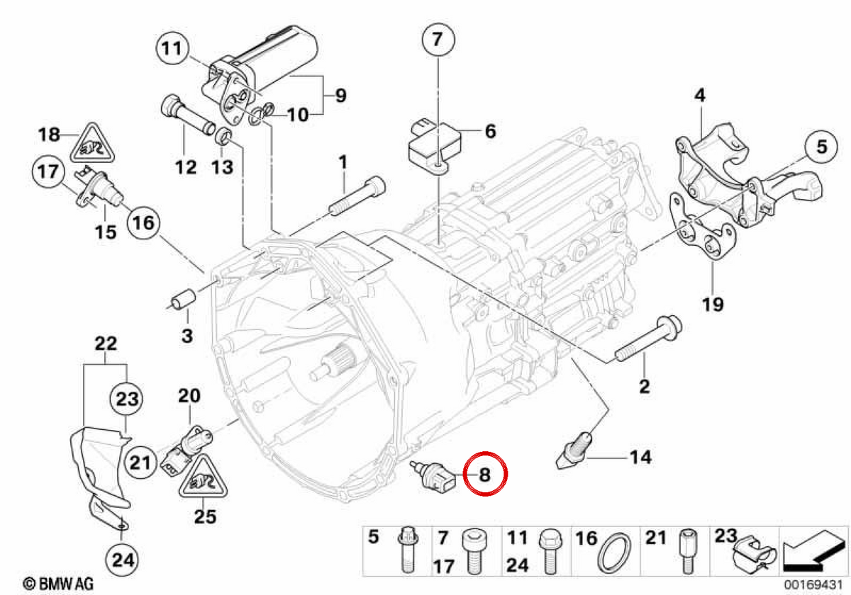OM -Temperatursensor OEM 23147838387 für BMW E90, E92, E93, E60, E63, E64. Original BMW.
