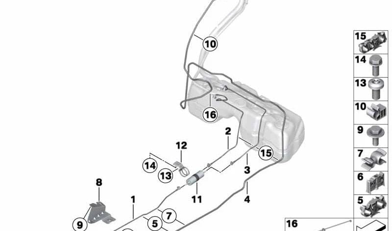 Tubo de aire de purga OEM 16137216542 para BMW X3 F25 (xDrive20i, sDrive20i, xDrive28i). Compatible con motores N20. Original BMW.