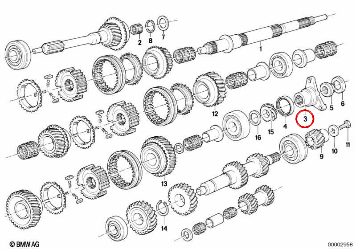 OEM -Übertragungsflansch 2311203061 für BMW E30, E12, E28, E34, E24, E23, E32. Original BMW.