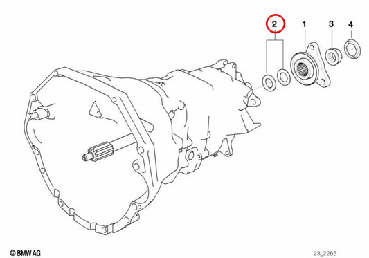 Espaçador de caixa de velocidades OEM 23211222787 para BMW E36, E46, E34, E39, E38, E31, E52. BMW genuíno.