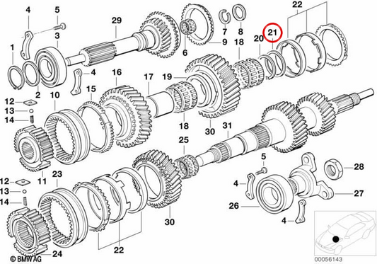 OEM Spacer 23211224917 für BMW E36, E46, E34, E39, E32, E38, E53, Z3. Original BMW.