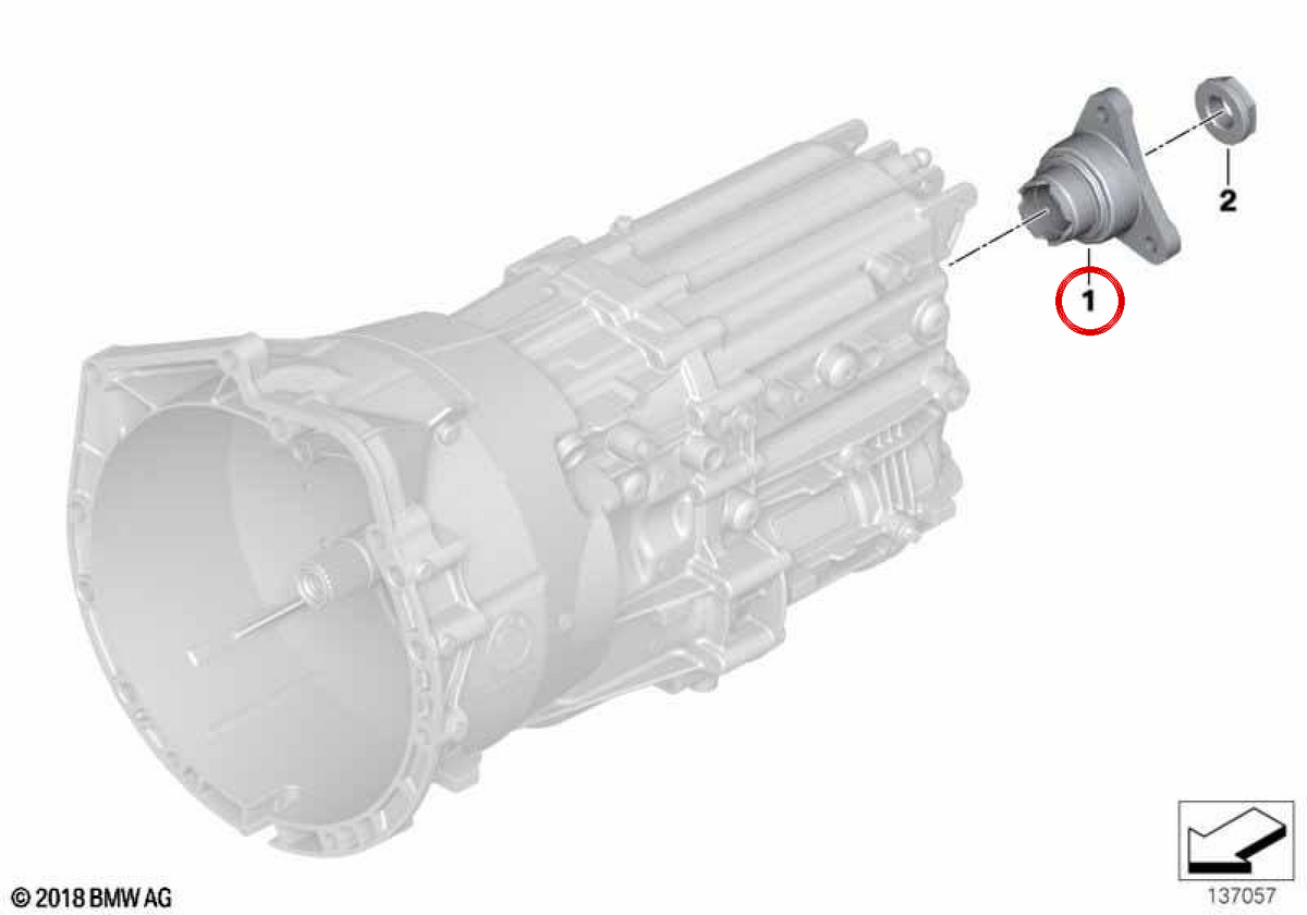 Brida de salida OEM 23217573540 para BMW E81, E82, E87, E88, E46, E90, E91, E92, E93, F10, F11. Original BMW.