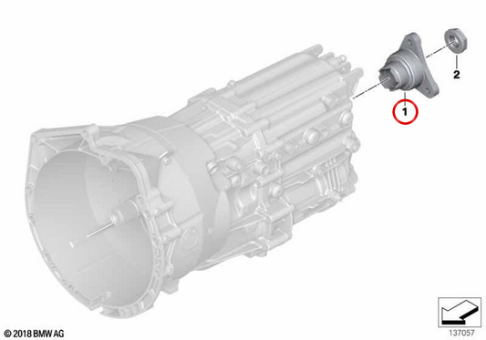 OEM Abflugflansch 23217573540 für BMW E81, E82, E87, E88, E46, E90, E91, E92, E93, F10, F11. Original BMW.