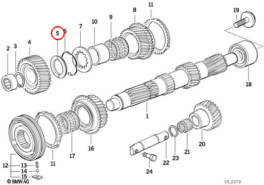 Arandela de apoyo OEM 23221228358 para BMW E87, E36, E46, E34, E39, E85. Original BMW.