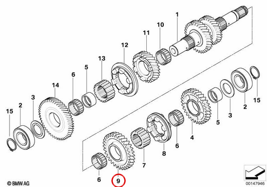 Pignone del cambio 2a marcia OEM 23227683278 per motociclette BMW R1200GS, R1200RT, HP2 Sport... e altro ancora. BMW Motorrad originale.