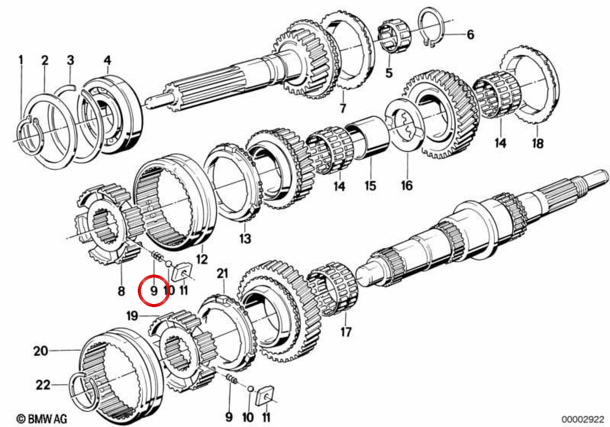 Spring Spring OEM 23231224610 per BMW E30, E28, E34. BMW originale.