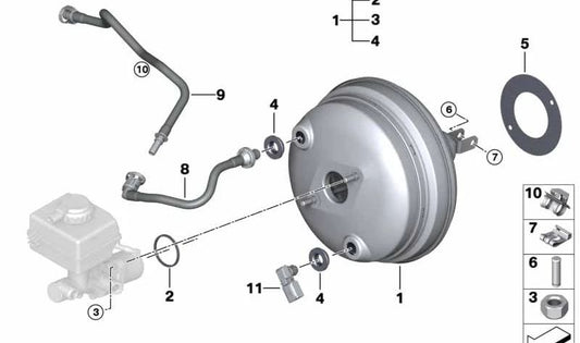 Tubo de vacío OEM 11668632038 para BMW F15, F16. Original BMW.