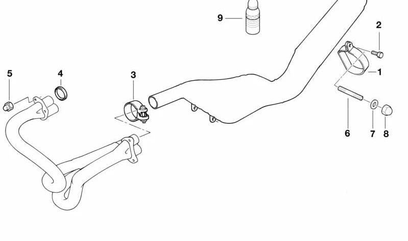 Abrazadera de escape OEM 18211341478 para motos BMW R1100GS, R1100R, R1100RS, R1100RT, R850GS... y más. Original BMW Motorrad.