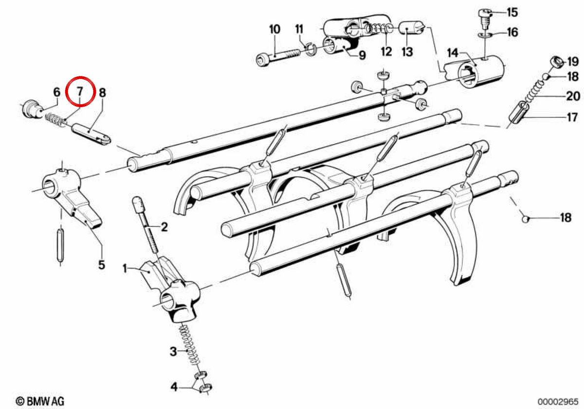 Muelle de presión OEM 23311207396 para BMW E30, E12, E28, E24, E23. Original BMW.