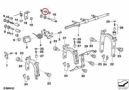 Chiusura coperchio OEM 23311224825 per BMW Serie 1 E81, E87, Serie 3 E46, E90, Serie 5 E60, E39, Serie 6 E63, E64, Serie 7 E38, X1 E84, X3 E83, X5 E53, Z3 E36, Z4 E85... e altro ancora. BMW originale.